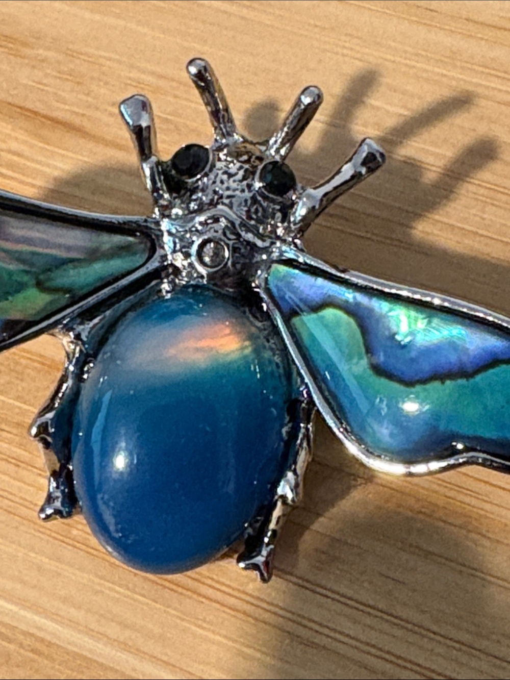 Sodalite & Abalone Bee Accent Pin Brooch Fashion - Picture 5 of 8